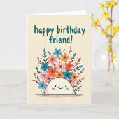 Carte d'anniversaire Marshmallow (Fleur jaune)