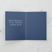 Carte d'anniversaire masculine du cancer (Intérieur)