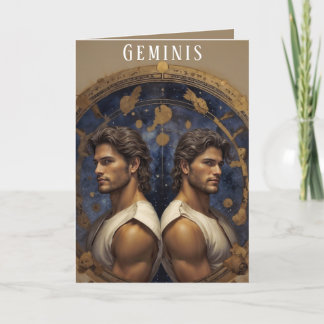 Carte d'anniversaire masculine Geminis