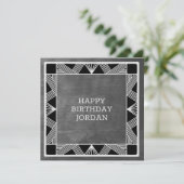 Carte d'anniversaire Masculine Gris en bois modern (Debout devant)