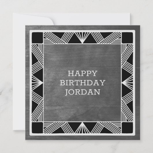 Carte d'anniversaire Masculine Gris en bois modern (Devant)