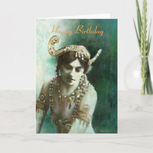 Carte d'anniversaire Mata Hari Vintage