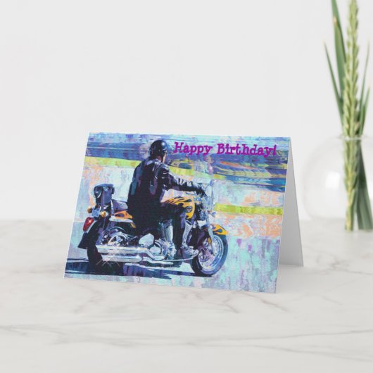 Carte d'anniversaire "Mature" Motorbike Biker (Devant)