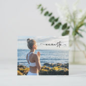 Carte d'anniversaire Meditation Yoga Namaste (Debout devant)