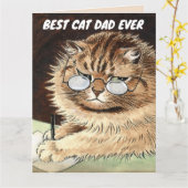 CARTE D'ANNIVERSAIRE MEILLEUR PÈRE DE CHAT JAMAIS  (Fleur jaune)