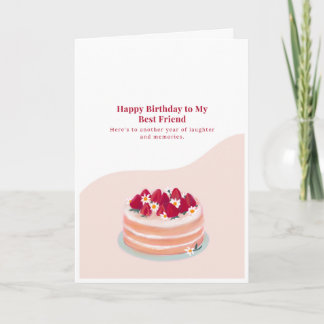 Carte d'anniversaire Meilleure Amie Gâteau aux Fra