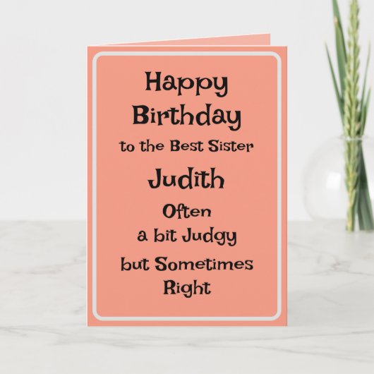 Carte d'anniversaire meilleure soeur amusante (Devant)