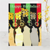 Carte d'anniversaire Melanin Queen African America (Fleur jaune)