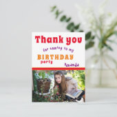 Carte d'anniversaire Merci avec photo (Debout devant)