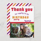 Carte d'anniversaire Merci avec photo (Devant / Derrière)