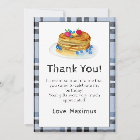 Carte d'anniversaire Merci pour les pancakes (Devant)