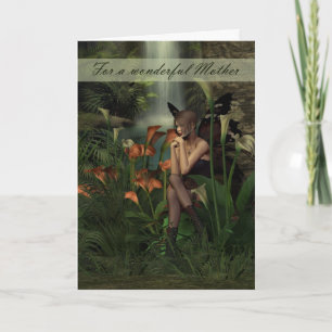 Carte d'anniversaire mère imaginaire fée des bois