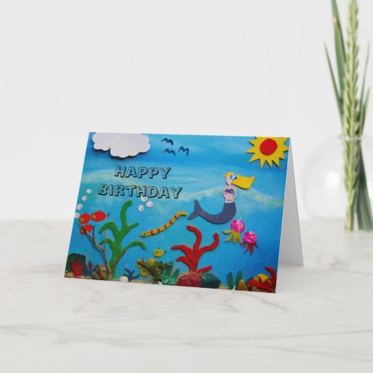 Carte d'anniversaire Mermaid (Devant)