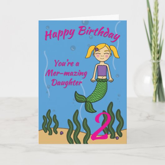 Carte d'anniversaire Mermaid pour fille n'importe  (Devant)