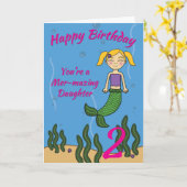 Carte d'anniversaire Mermaid pour fille n'importe  (Fleur jaune)