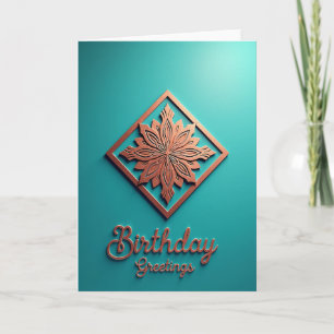 Carte d'anniversaire Metallic Bloom