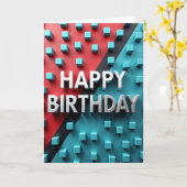 Carte d'anniversaire métallique (Fleur jaune)