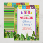 Carte d'anniversaire mexicaine de partie de fiesta (Devant / Derrière)