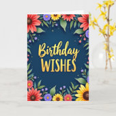 Carte d'anniversaire Midnight Bloom (Fleur jaune)