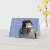 Carte d'anniversaire mignon petit oiseau (Fleur jaune)