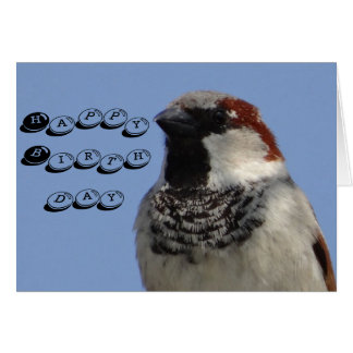 Carte d'anniversaire mignon petit oiseau