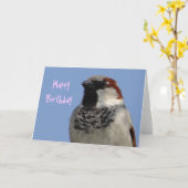 Carte d'anniversaire mignon petit oiseau (Fleur jaune)
