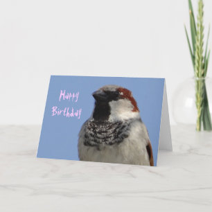 Carte d'anniversaire mignon petit oiseau