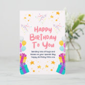 Carte d'anniversaire mignonne  (Debout devant)