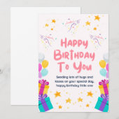 Carte d'anniversaire mignonne  (Devant / Derrière)