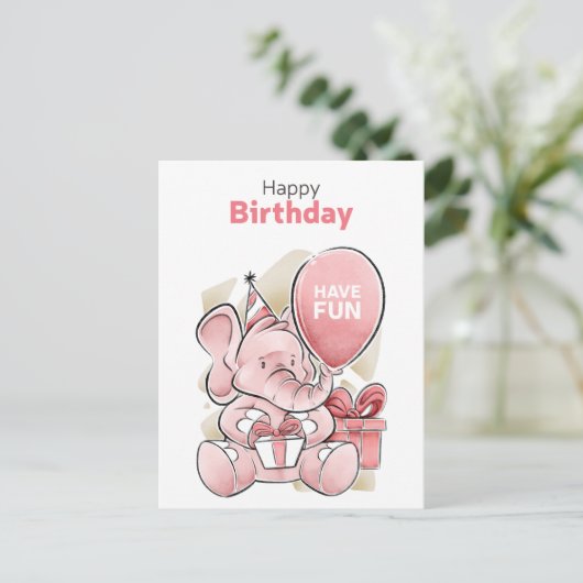 Carte d'anniversaire mignonne (Debout devant)