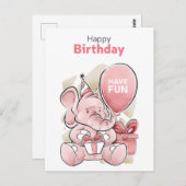 Carte d'anniversaire mignonne (Devant / Derrière)