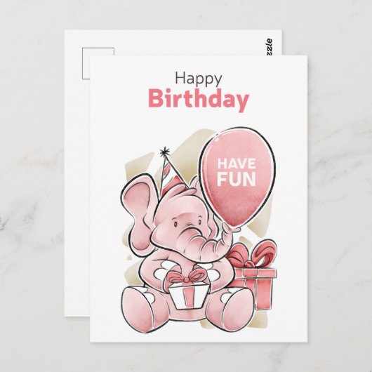 Carte d'anniversaire mignonne (Devant / Derrière)