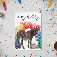Carte d'anniversaire mignonne d'âne