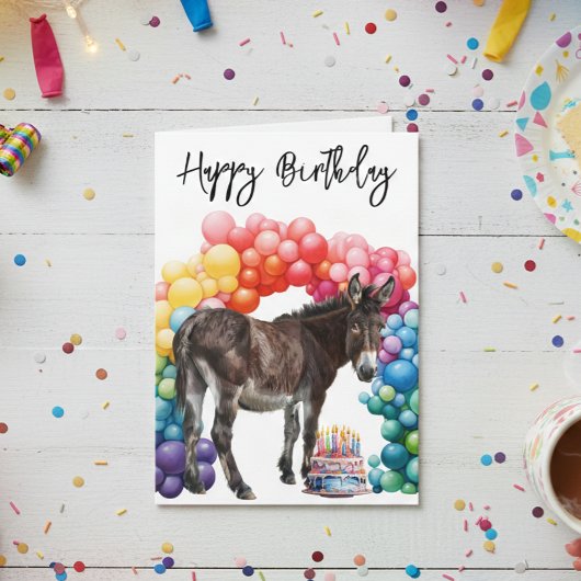 Carte d'anniversaire mignonne d'âne