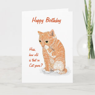 Carte d'anniversaire mignonne de chaton