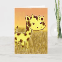 Carte d'anniversaire mignonne de girafe