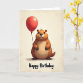 Carte d'anniversaire mignonne de la forêt (Fleur jaune)
