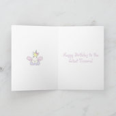 Carte d'anniversaire mignonne de licorne (Intérieur)