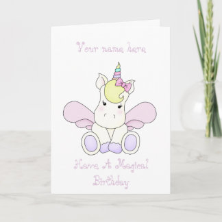 Carte d'anniversaire mignonne de licorne
