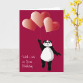 Carte d'anniversaire mignonne de panda (Fleur jaune)