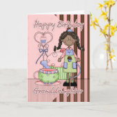 Carte d'anniversaire mignonne de petite-fille - (Fleur jaune)