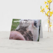 Carte d'anniversaire mignonne de porc (Fleur jaune)