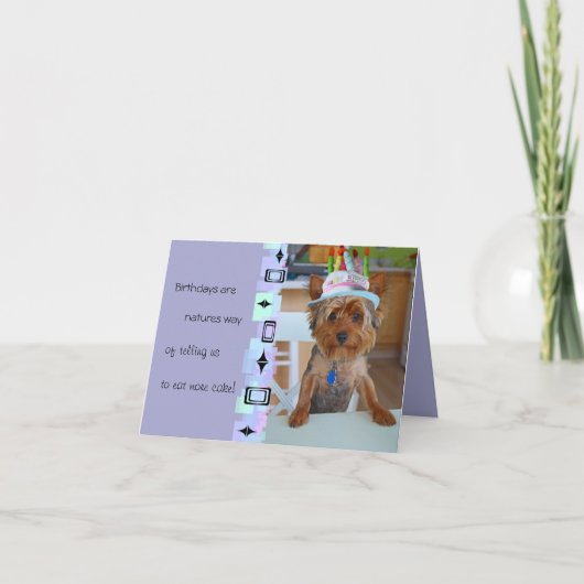 Carte d'anniversaire mignonne de Yorkie (Devant)