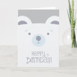 Carte d'anniversaire mignonne d'ours blanc
