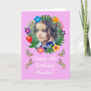 Carte d'anniversaire mignonne Enfants Papillons Ho