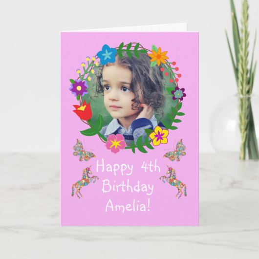 Carte d'anniversaire mignonne Enfants Papillons Un (Devant)