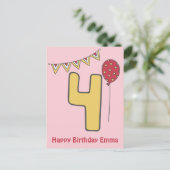 Carte d'anniversaire mignonne et colorée pour les  (Debout devant)