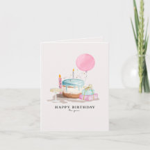 carte d'anniversaire mignonne et minimaliste.