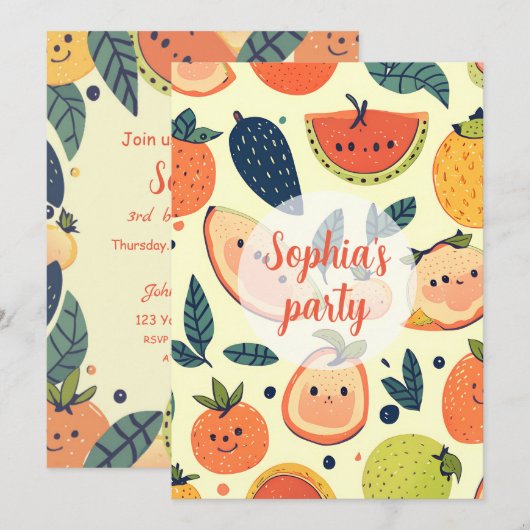 Carte d'anniversaire mignonne Kawaii 3 ans (Devant / Derrière)