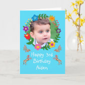 Carte d'anniversaire mignonne Photo d'enfants Papi (Fleur jaune)